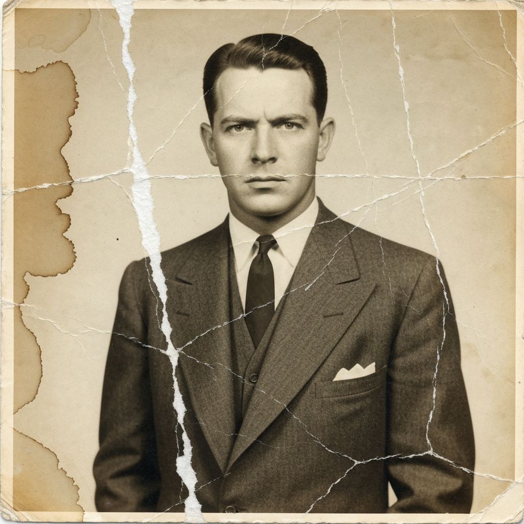 Foto danificada antes da restauração